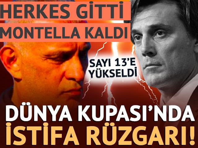 D&uuml;nya Kupası'nda istifa r&uuml;zgarı! Sayı 13'e y&uuml;kseldi: Herkes gitti, Montella kaldı