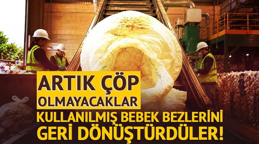 Kullanılmış bebek bezlerini geri d&ouml;n&uuml;şt&uuml;rd&uuml;ler!