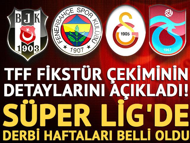 TFF fikst&uuml;r &ccedil;ekiminin detaylarını a&ccedil;ıkladı! S&uuml;per Lig'de derbi haftaları belli oldu 