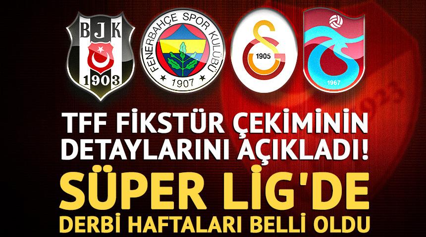 TFF fikst&uuml;r &ccedil;ekiminin detaylarını a&ccedil;ıkladı! S&uuml;per Lig'de derbi haftaları belli oldu 