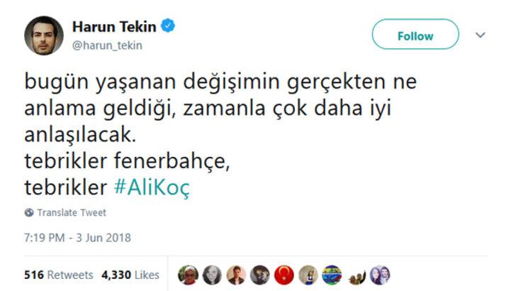 Ünlü isimlerden Ali Koç'a tebrik G5