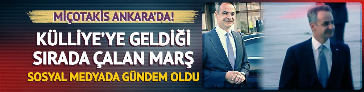 Dikkat &ccedil;eken an! Mi&ccedil;otakis geldiği sırada 'Ceddin Deden, Neslin Baban' marşı &ccedil;alındı