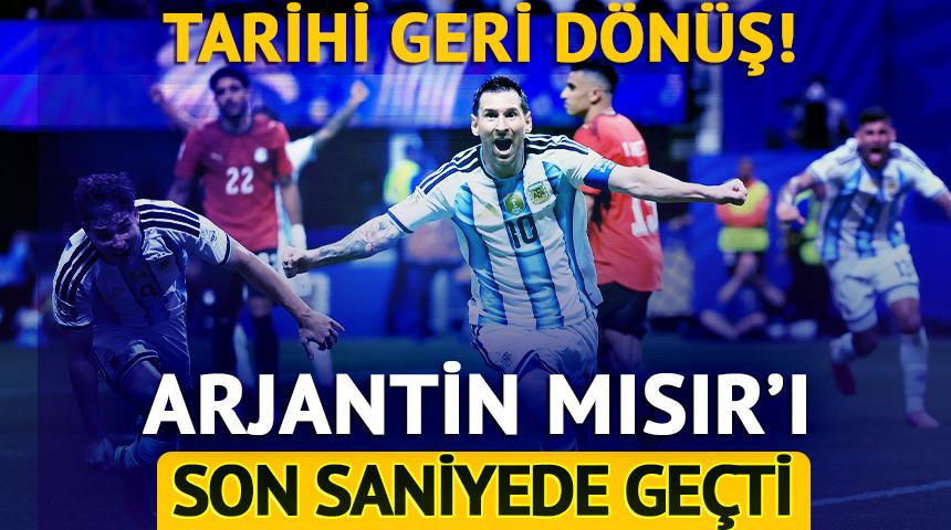 Arjantin'den tarihi geri d&ouml;n&uuml;ş! Mısır'ı son dakikada ge&ccedil;ti