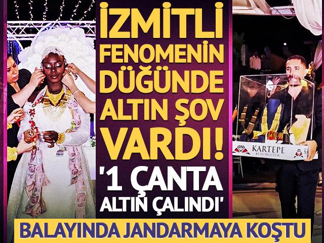 İzmitli fenomen Zehra &Ouml;zdemir'in d&uuml;ğ&uuml;n&uuml;nde altın şov vardı! '1 &ccedil;anta altın &ccedil;alındı'