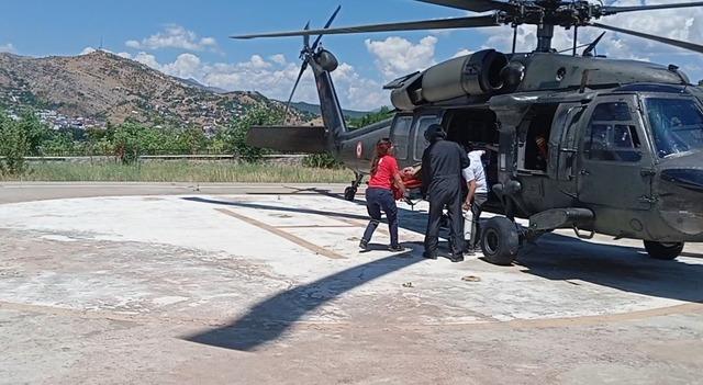 Engerek yılanının ısırdığı şahıs helikopterle hastaneye kaldırıldı 1