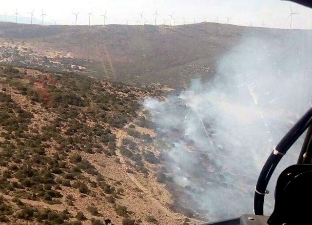İzmir- Çeşme Otoyolu üzerinde makilik yangını