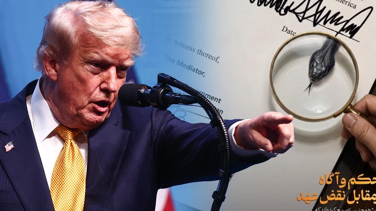 Trump'ın imzasını yılana çevirdiler! İran'dan olay mesaj