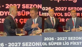 Kura &ccedil;ekiminde Galatasaray ile Fenerbah&ccedil;e arasında gerilim! Elini sıkmadı, havada bıraktı