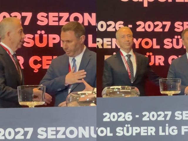 Kura &ccedil;ekiminde Galatasaray ile Fenerbah&ccedil;e arasında gerilim! Elini sıkmadı, havada bıraktı