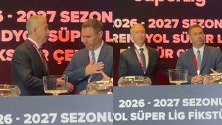 Kura çekiminde Galatasaray ile Fenerbahçe arasında gerilim! Elini sıkmadı, havada bıraktı