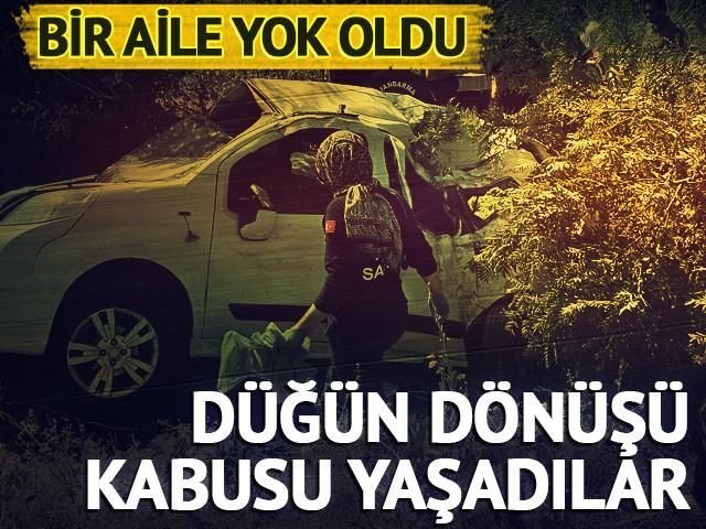 Aksaray'da d&uuml;ğ&uuml;n d&ouml;n&uuml;ş&uuml; feci kaza! Bir aile yok oldu...