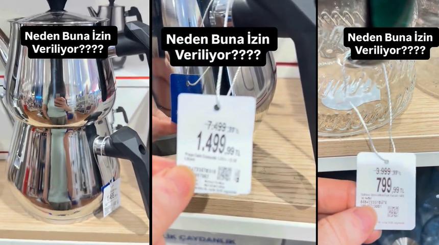 'Neden buna izin veriliyor?' diyerek isyan etti! İndirim diye yazılan rakamlar &ccedil;ıldırttı