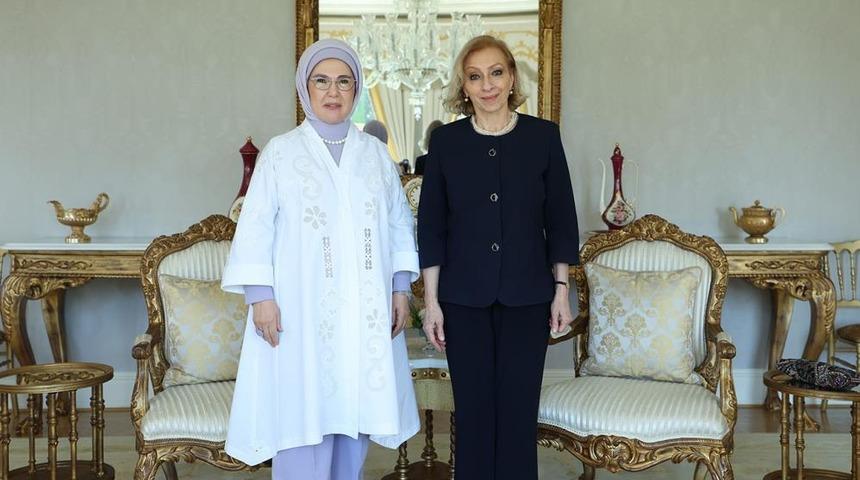 Emine Erdoğan, L&uuml;bnan Başbakanı'nın eşi Sahar Selam ile g&ouml;r&uuml;şt&uuml;