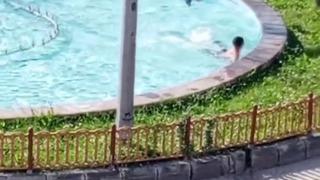 Erzurum’da sıcaklıktan bunalan çocuklar bakın ne yaptı