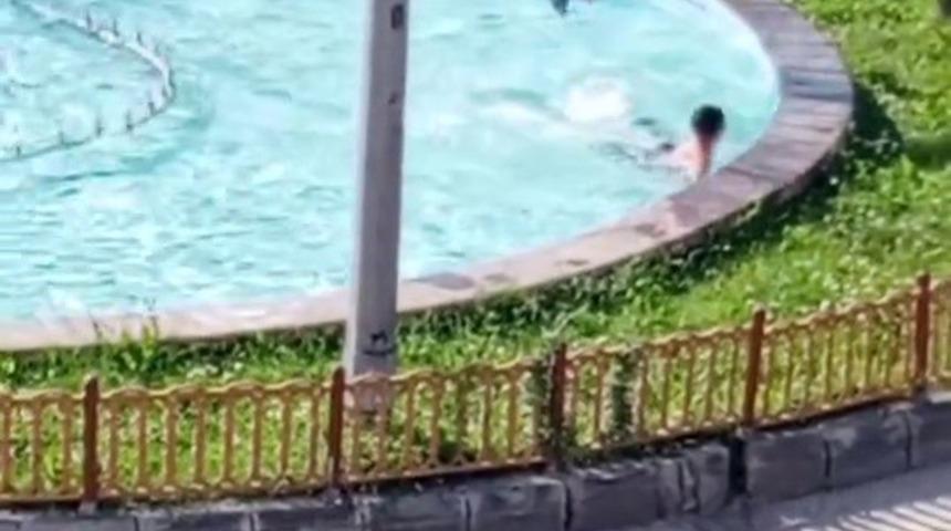 Erzurum&rsquo;da sıcaklıktan bunalan &ccedil;ocuklar bakın ne yaptı
