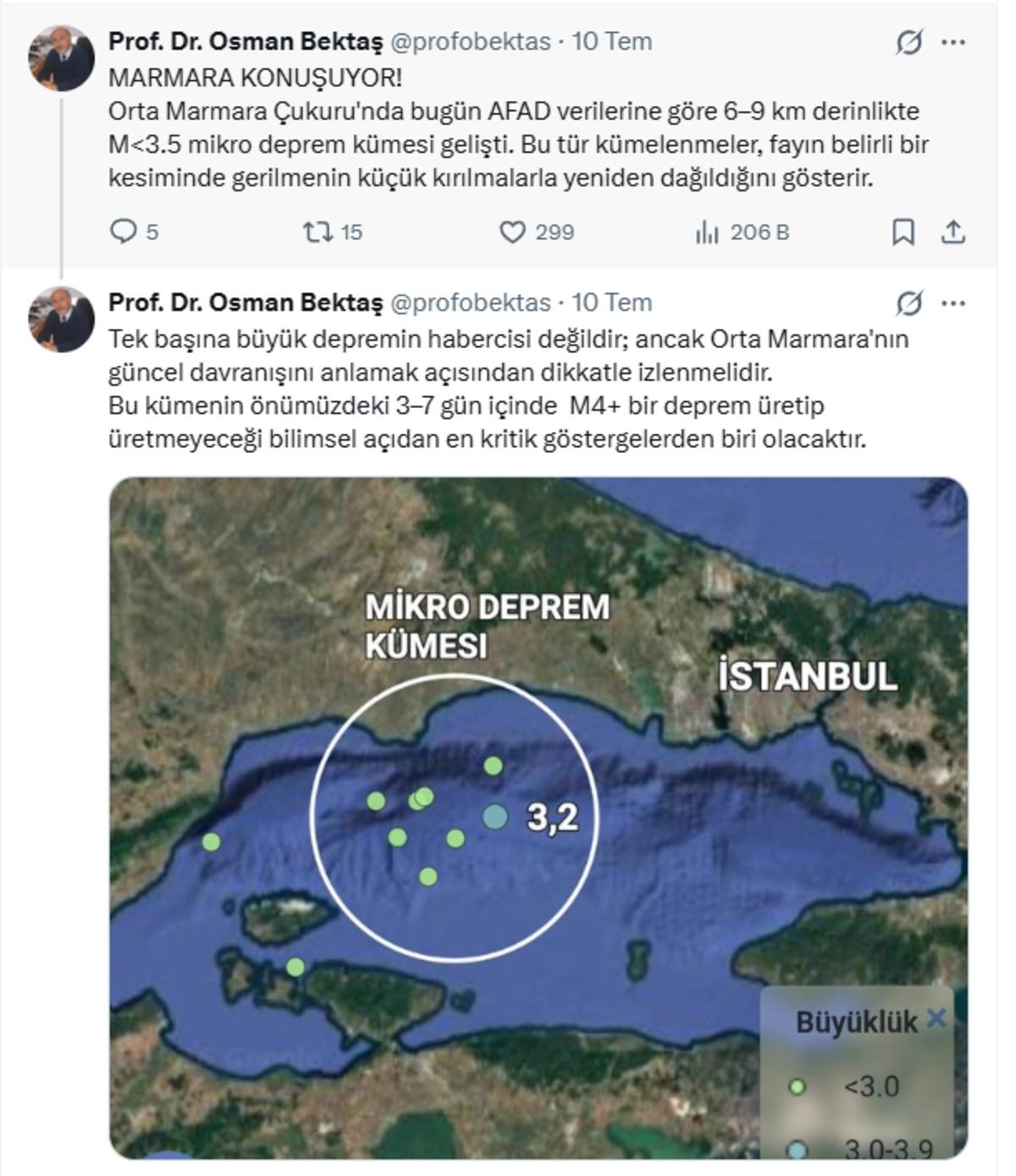 Marmara daki deprem hareketliliğine dikkat &ccedil;ekti! Bir hafta s&uuml;re verdi: "Dikkatle izlenmeli" 2
