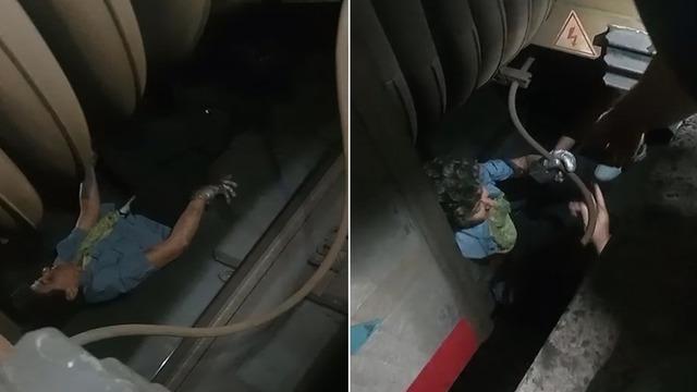 Marmaray'da panik anları! Raylara oturan yolcu trenin altında sıkıştı