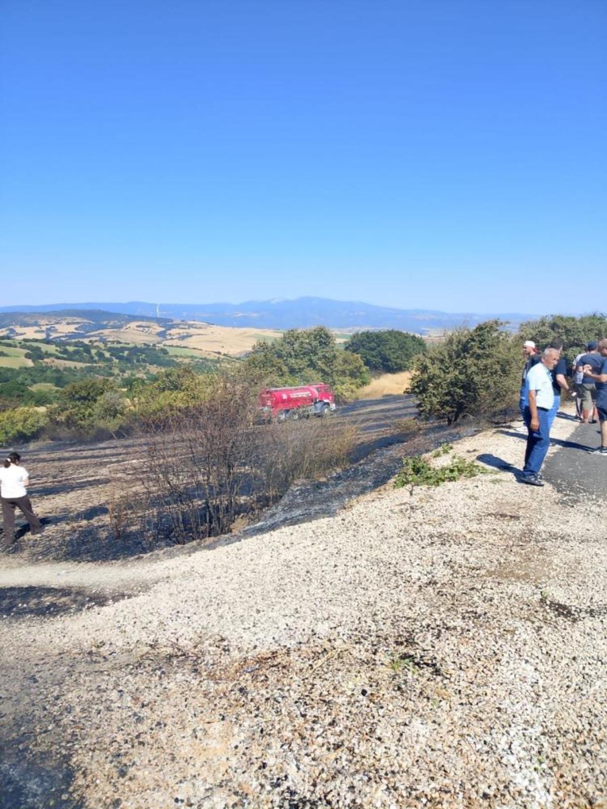 Susurluk ta arazi ve koruluk alanda çıkan yangın söndürüldü 2