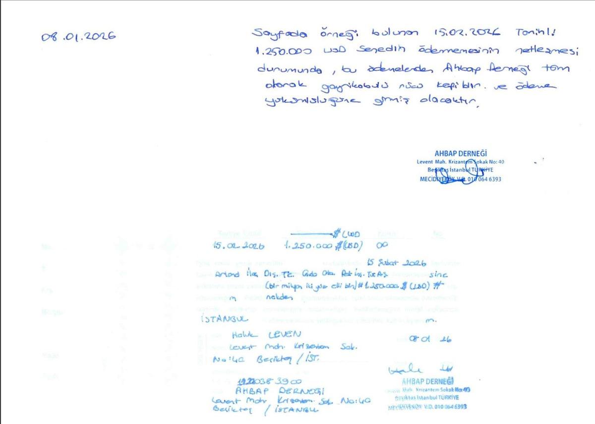 AHBAP Derneği soruşturmasında ortaya &ccedil;ıktı! Haluk Levent milyonlarca liralık senet imzalamış 4
