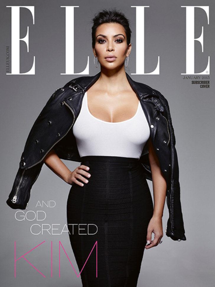 Kim Kardashian Elle'e poz verdi