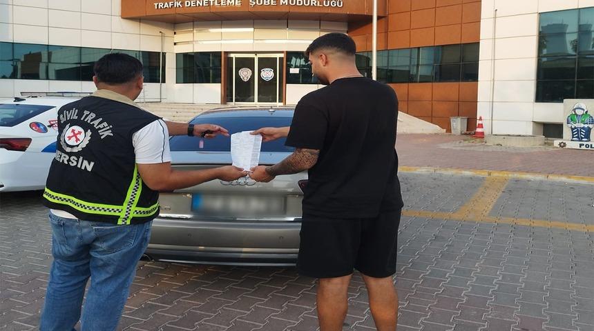 Mersin&rsquo;de makas atan ehliyetsiz s&uuml;r&uuml;c&uuml;ye 170 bin lira ceza