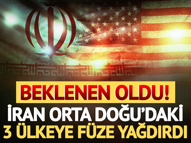 Beklenen oldu! İran Orta Doğu'da 3 &uuml;lkeye f&uuml;ze yağdırdı