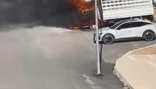 Elazığ&rsquo;da pikap alev topuna d&ouml;nd&uuml;
