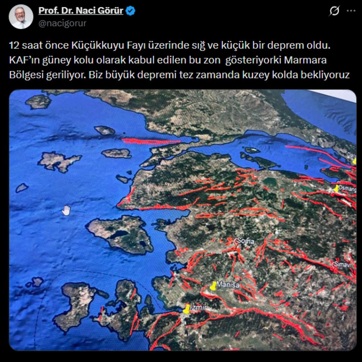 Dün akşamı işaret eden Görür’den büyük deprem uyarısı: “Marmara da tez zamanda bekliyoruz” 1