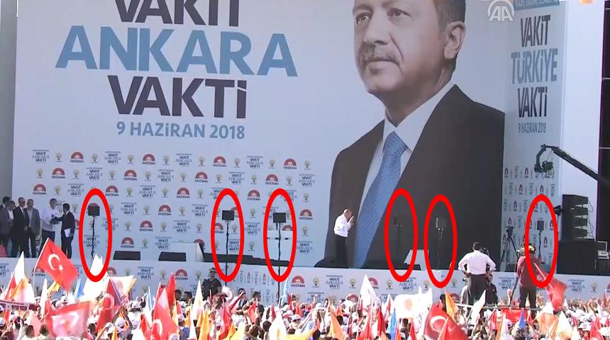 Cumhurbaşkanı Erdoğan'ın Ankara mitinginde toplam 6 tane prompter kullanıldı