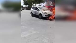 Yer: &Ccedil;orum!  Cip seyir halindeyken alev aldı