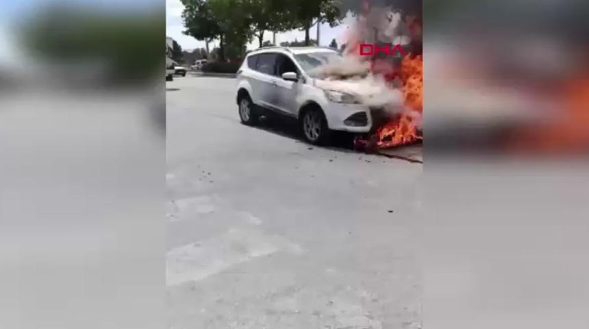 Yer: &Ccedil;orum!  Cip seyir halindeyken alev aldı