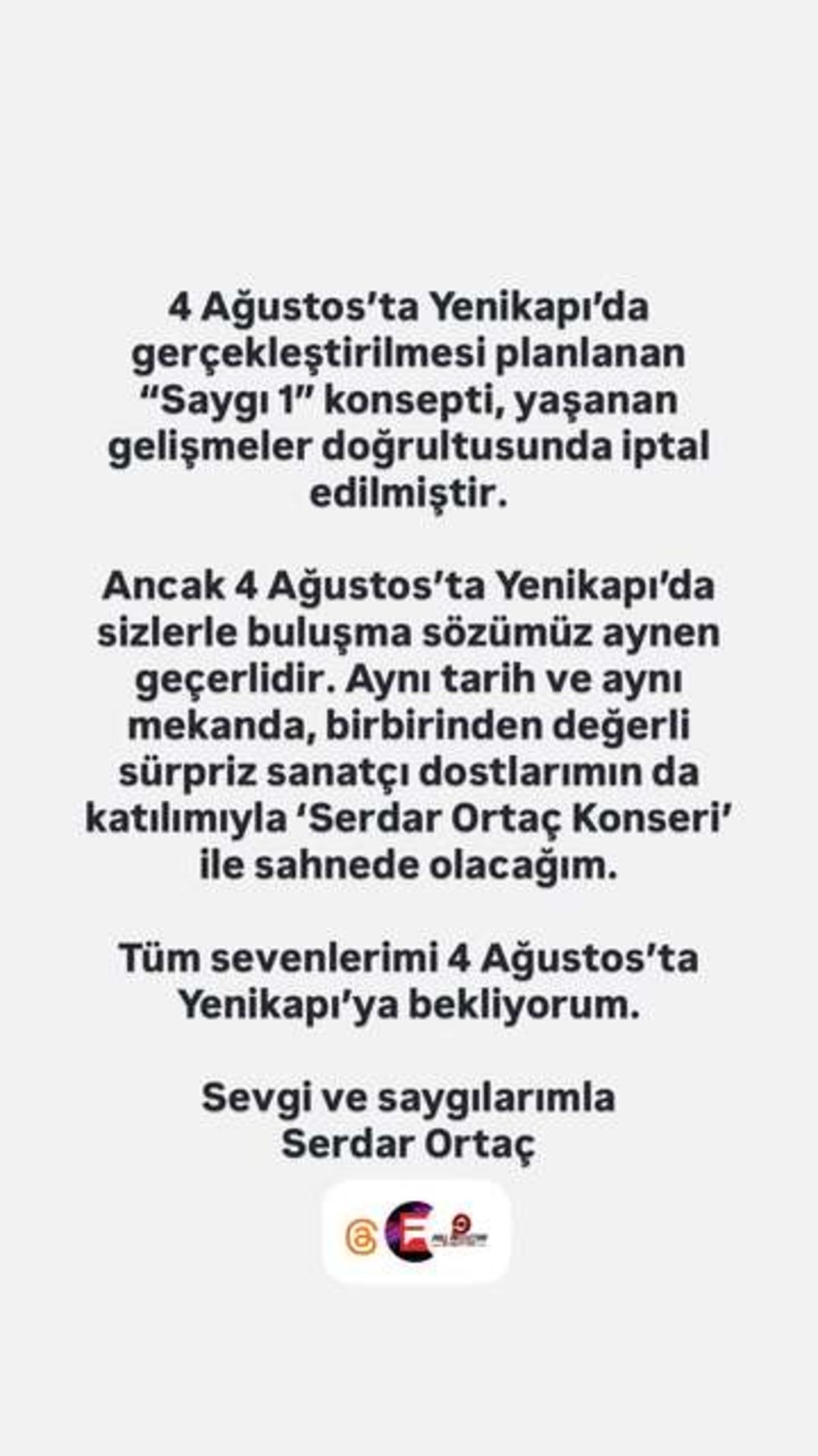 Oğuzhan Uğur un gözaltına alınmasının ardından Saygı1 iptal oldu! Serdar Ortaç tan açıklama gecikmedi 1