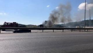 Bursa&rsquo;da seyir halindeki tır alev topuna d&ouml;nd&uuml;
