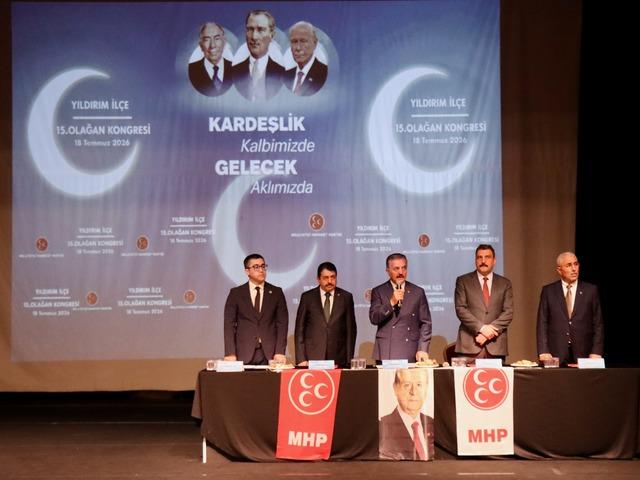 MHP Genel Sekreteri B&uuml;y&uuml;kataman,  Yıldırım İl&ccedil;e Başkanlığı Kongresi'nde konuştu