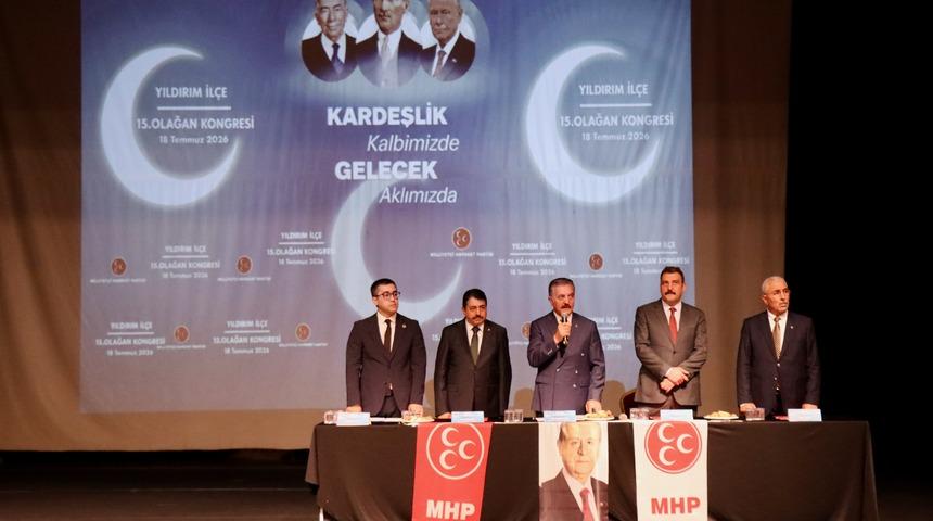 MHP Genel Sekreteri B&uuml;y&uuml;kataman,  Yıldırım İl&ccedil;e Başkanlığı Kongresi'nde konuştu