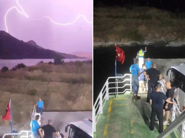 Elazığ'da fırtına etkili oldu: Feribot iskeleye yanaşamadı