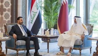 Katar Emiri Şeyh Temim,  Irak Başbakanı Zeydi ile g&ouml;r&uuml;şt&uuml;