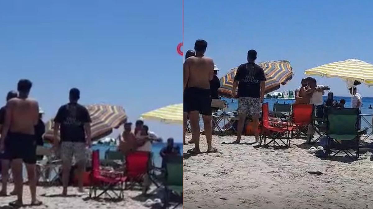 Çeşme'de 'şemsiye' kavgası! Ortalık savaş alanına döndü: O anlar kamerada