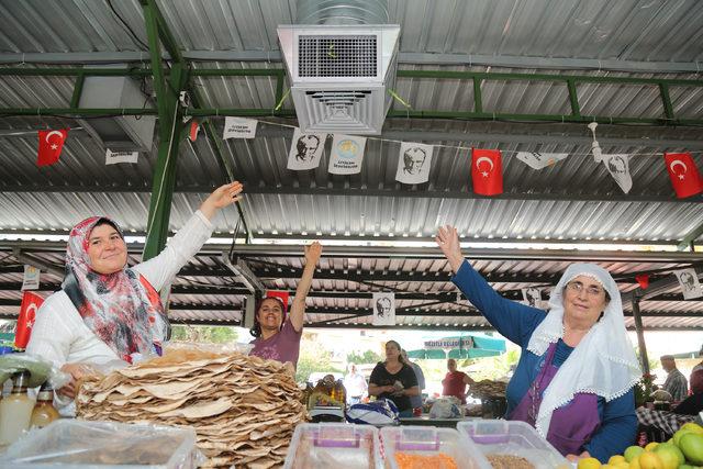 Kadın Üretici Pazarı'nda güneş enerjili serinlik