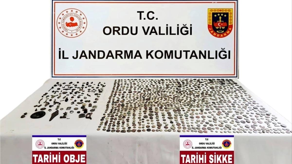 Ordu’da çok sayıda sikke ve tarihi eser objeler ele geçirildi