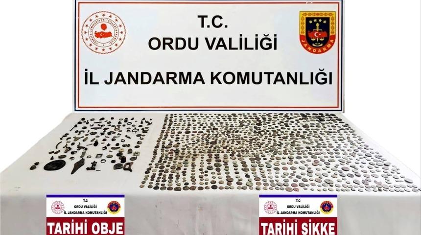 Ordu&rsquo;da &ccedil;ok sayıda sikke ve tarihi eser objeler ele ge&ccedil;irildi