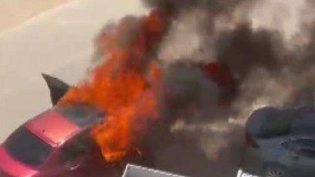 Kahramanmaraş’ta otomobil yangını