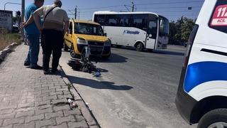 Ticari aracın çarptığı elektrikli bisiklet sürücüsü ağır yaralandı
