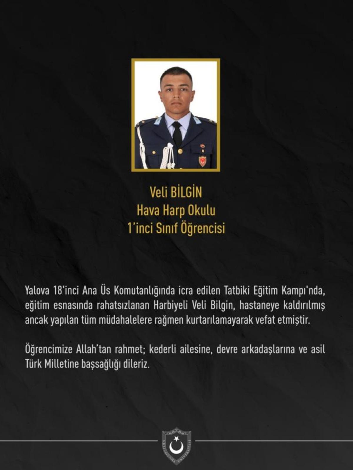 Eğitim sırasında rahatsızlanmıştı! Askeri öğrenci şehit oldu 2