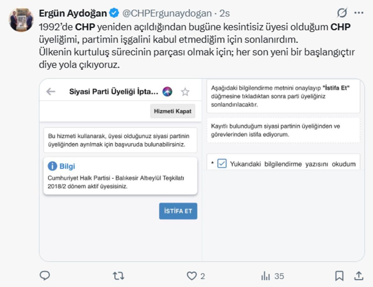 &Ouml;zg&uuml;r &Ouml;zel in yeni parti a&ccedil;ıklamasının ardından CHP de istifa yağmuru: Milletvekilleri, parti &uuml;yeleri... e-Devlet sistemi kilitlendi 5