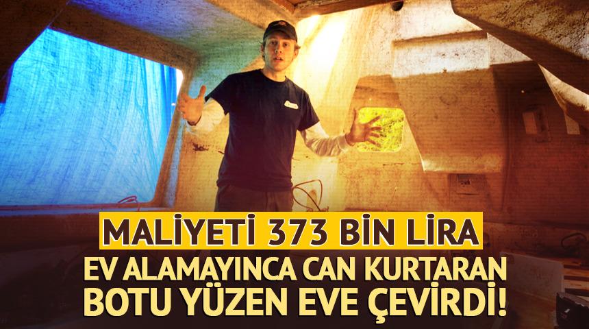 Ev alamayınca can kurtaran botu y&uuml;zen eve &ccedil;evirdi!