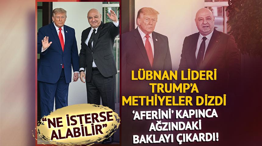 L&uuml;bnan lideri Trump'a methiyeler dizdi! 'Aferini' kapınca ağzındaki baklayı &ccedil;ıkardı