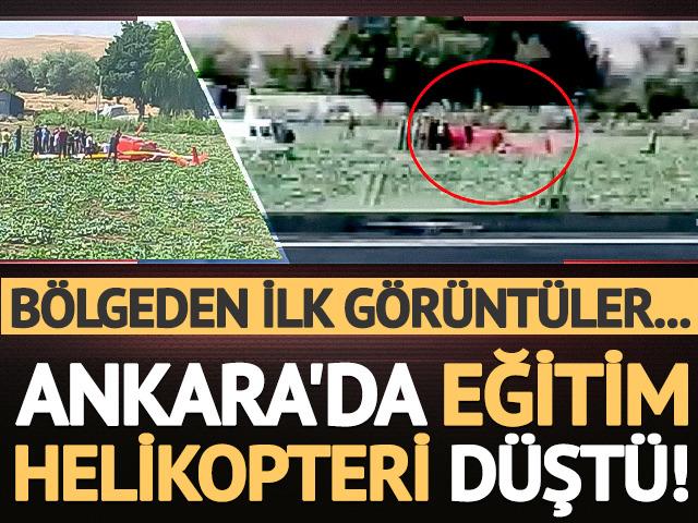 Ankara'da eğitim helikopteri d&uuml;şt&uuml;!