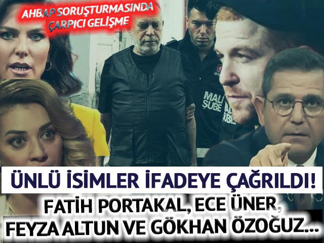 Ahbap Derneği soruşturması! Fatih Portakal, Ece &Uuml;ner, Feyza Altun ifadeye &ccedil;ağırıldı