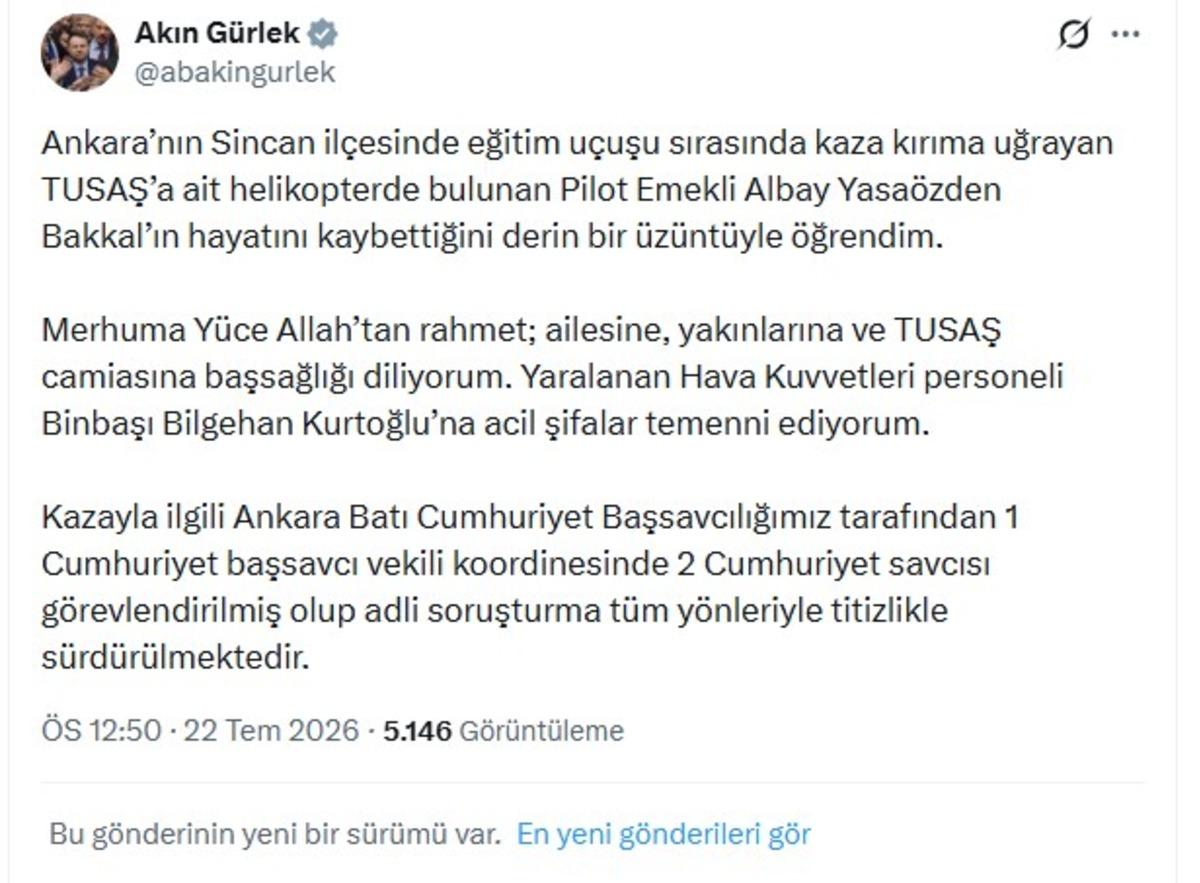 SON DAKİKA | Ankara da eğitim helikopteri d&uuml;şt&uuml;! Ekipler b&ouml;lgede: 1 kişi hayatını kaybetti 1